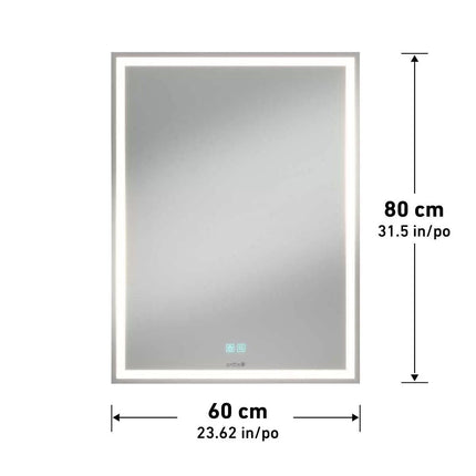 Aurea integrated led plug in wall mirror.