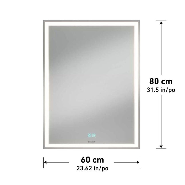 Aurea integrated led plug in wall mirror.