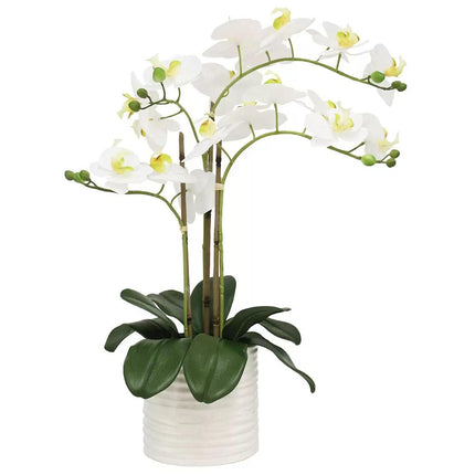 Artificial Orchid With Ribbed Pot 67cm.