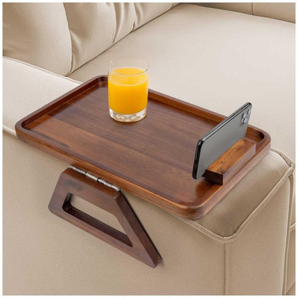 Smart Design Acacia Sofa Armrest Tray.
