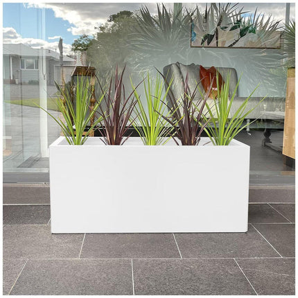 Designer Planter Box 900 x 340 x 400mm Vibrant White.