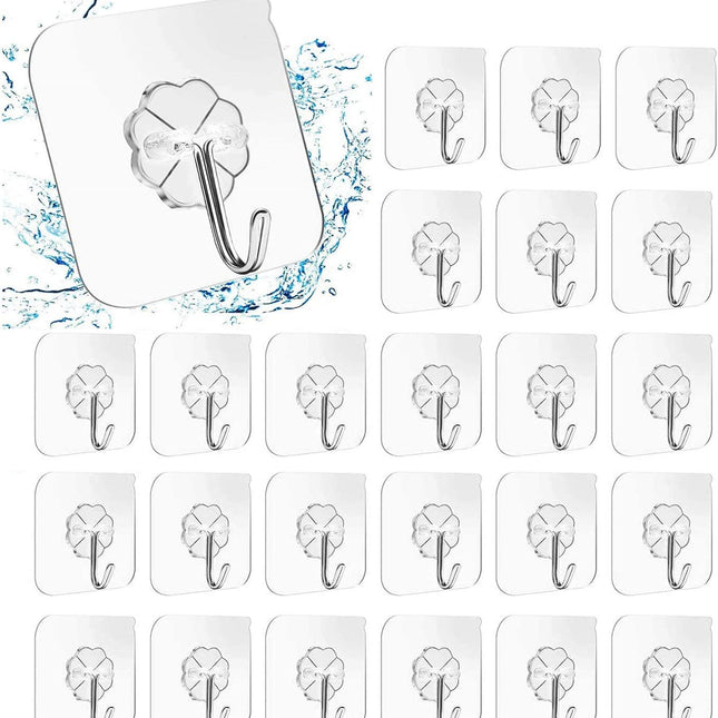 24 Packs Heavy Duty Adhesive Hooks Kitchen Wall Hooks.