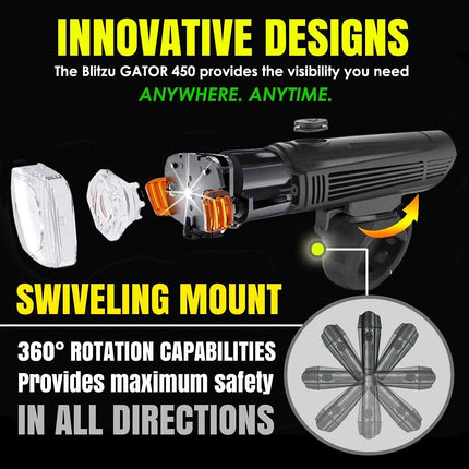 Waterproof Rechargeable LED Bike Lights Set (2000mah Lithium Battery, IPX4, 2 USB Cables).