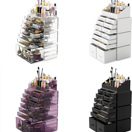 Makeup Cosmetic Organizer Storage with 12 Drawers Display Boxes (White).