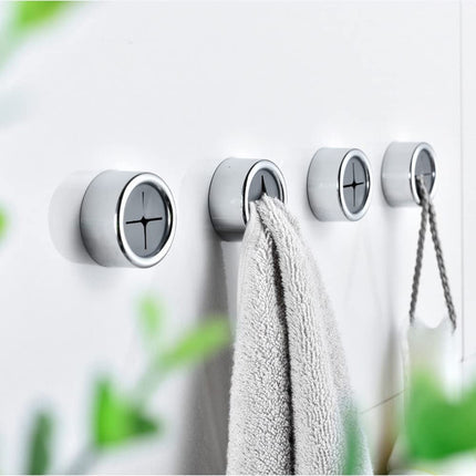 3 Pack Self Adhesive Round Towel Hooks for Kitchen and Bathroom.