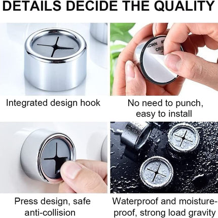 3 Pack Self Adhesive Round Towel Hooks for Kitchen and Bathroom.