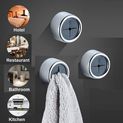 3 Pack Self Adhesive Round Towel Hooks for Kitchen and Bathroom.