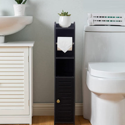 Toilet Paper Roll Holder for Bathroom with roller (Black, 76cm).