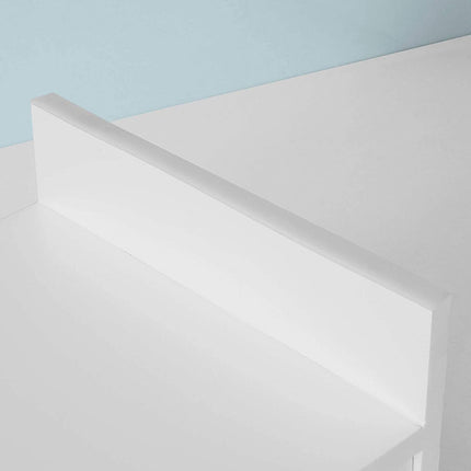 White Monitor Stand Desk Organizer with 2 Drawers.