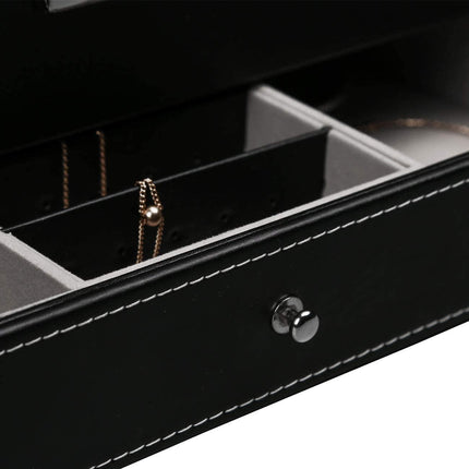 12 Slot PU Leather Lockable Watch and Jewelry Storage Boxes (Black).