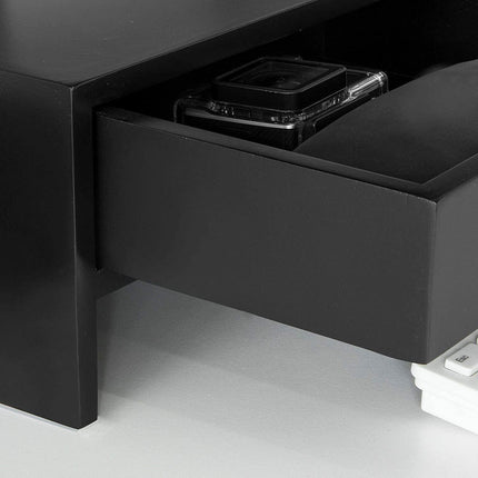 Black Monitor Stand Desk Organizer with 2 Drawers.