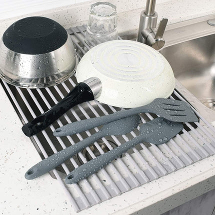 Over The Sink Multipurpose Roll-Up Dish Drying Rack (52 x 33 cm).