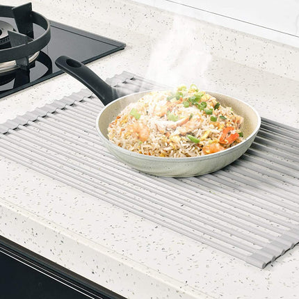 Over The Sink Multipurpose Roll-Up Dish Drying Rack (52 x 33 cm).