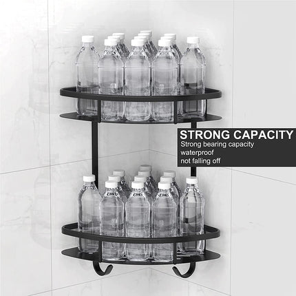 2 Pack Aluminum Adhesive Shower Caddy Corner Shelf Storage Rack for Bathroom.