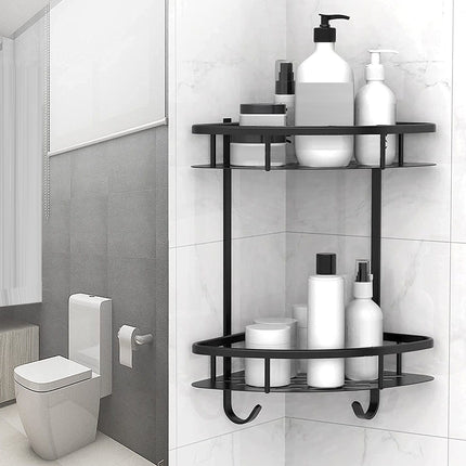 2 Pack Aluminum Adhesive Shower Caddy Corner Shelf Storage Rack for Bathroom.