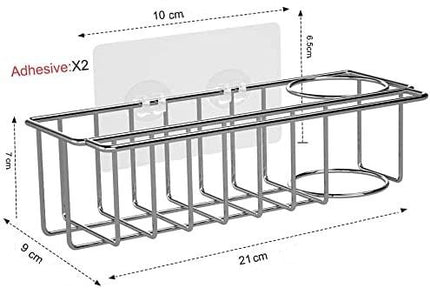 3-in-1 Adhesive Stainless Steel Sink Caddy Organizer Storage for Kitchen  Rustproof.