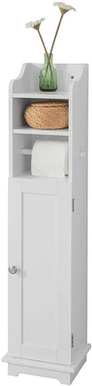 Toilet Paper Holder with Storage, Freestanding Cabinet, Toilet Brush Holder and Toilet Paper Dispenser 20x100x18 cm.