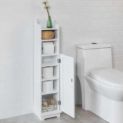 Toilet Paper Holder with Storage, Freestanding Cabinet, Toilet Brush Holder and Toilet Paper Dispenser 20x100x18 cm.