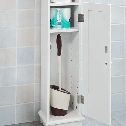 Toilet Paper Holder with Storage, Freestanding Cabinet, Toilet Brush Holder and Toilet Paper Dispenser 20x100x18 cm.