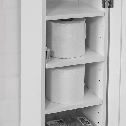 Toilet Paper Holder with Storage, Freestanding Cabinet, Toilet Brush Holder and Toilet Paper Dispenser 20x100x18 cm.