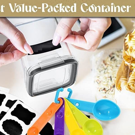 7 Pieces Plastic BPA Free Food Storage Containers for Kitchen (Black).