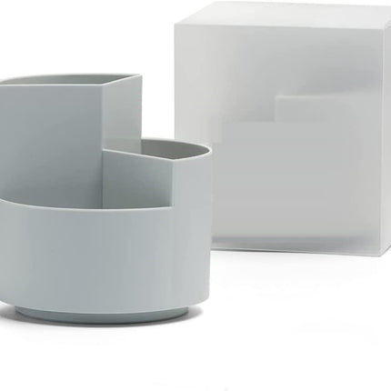 360 degree rotating multi-functional pen holder with 3 separate layer for office desk organiser (Grey).