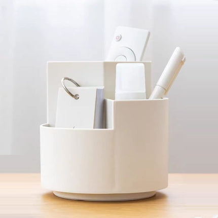 360 degree rotating multi-functional pen holder with 3 separate layer for office desk organiser (Grey).