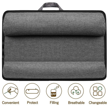 Portable Laptop Desk with Device Ledge, Mouse Pad and Phone Holder for Home Office (Black, 43cm).