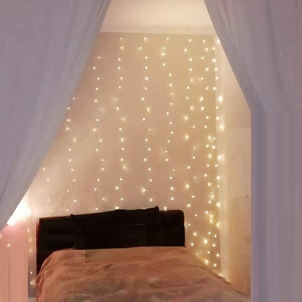 300 LEDs Window Curtain Fairy Lights 8 Modes and Remote Control for Bedroom (Warm White, 300 x 300cm).