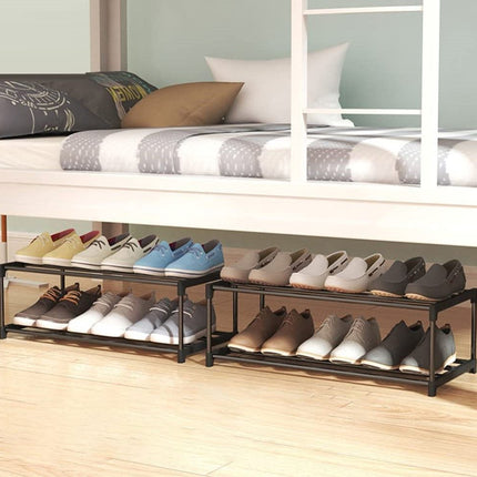 4-Tier Stainless Steel Shoe Rack Storage Organizer to Hold up to 20 Pairs of Shoes (80cm, Black).