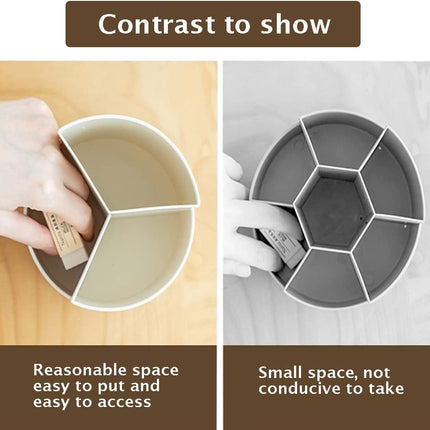 360 degree rotating multi-functional pen holder with 3 separate layer for office desk organiser (White).