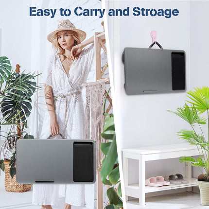Portable Laptop Desk with Device Ledge, Mouse Pad and Phone Holder for Home Office (Silver, 40cm).