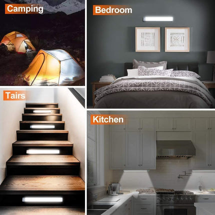 54 LED Rechargeable Under Cabinet Night Lighting for Kitchen and Bedroom (Sliver and White Light).