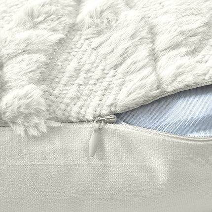 2 Pack Decorative Boho Throw Pillow Covers 45 x 45 cm (White).