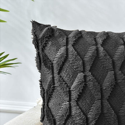 2 Pack Decorative Boho Throw Pillow Covers 45 x 45 cm (Black).