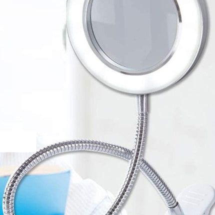 Lighting LED 8X Magnifying Lamp with Metal Clamp 360&deg; Flexible Gooseneck and USB Plug Design for Tattoo, Manicure and Reading.