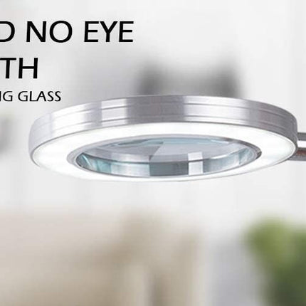 Lighting LED 8X Magnifying Lamp with Metal Clamp 360&deg; Flexible Gooseneck and USB Plug Design for Tattoo, Manicure and Reading.