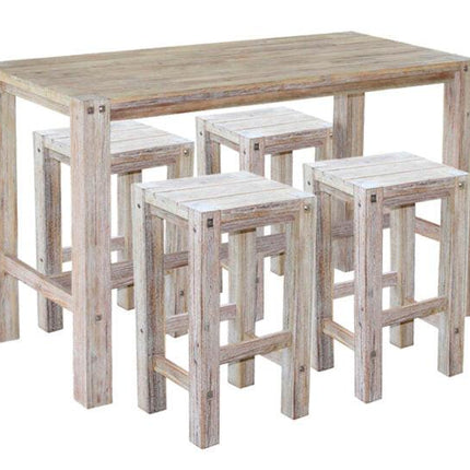 Sturdy bar table and bar stools (WHITE).