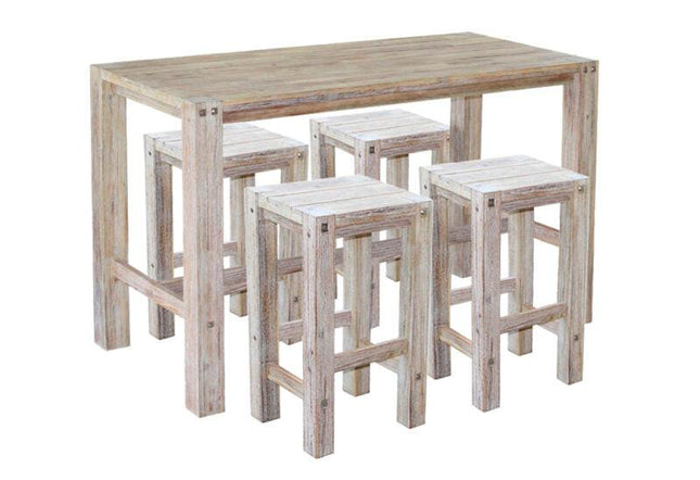 Sturdy bar table and bar stools (WHITE).