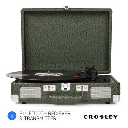 Crosley Cruiser Plus Bluetooth Turntable 3 Speed Ostrich Green.