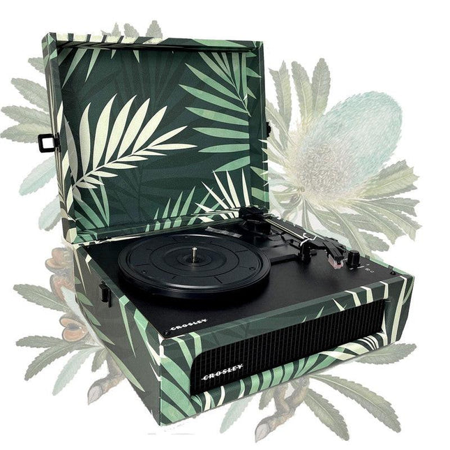 Crosley Voyager Turntable Record Player 3 Speed Bluetooth Tropical Fern Green.