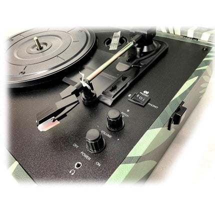 Crosley Voyager Turntable Record Player 3 Speed Bluetooth Tropical Fern Green.
