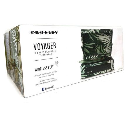Crosley Voyager Turntable Record Player 3 Speed Bluetooth Tropical Fern Green.