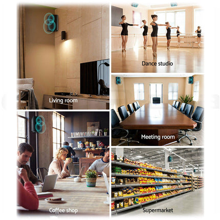 New Audioline Indoor Outdoor Speaker Pair 3-Way 4\" Bookshelf Wall / Ceiling Mount.