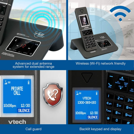 VTech 15951 Twin DECT 6.0 Cordless Home Phone w Video Doorbell Answering Machine.