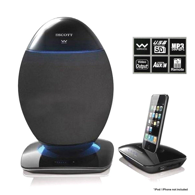 Scott 2.4Ghz Wireless OVE Speaker System USB SD Bluetooth 20w RMS.