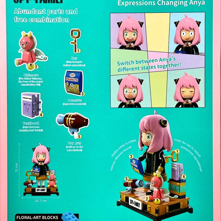 Kalos 31cm Anya Forger Face Changing Building Block Figure Spy X Family.