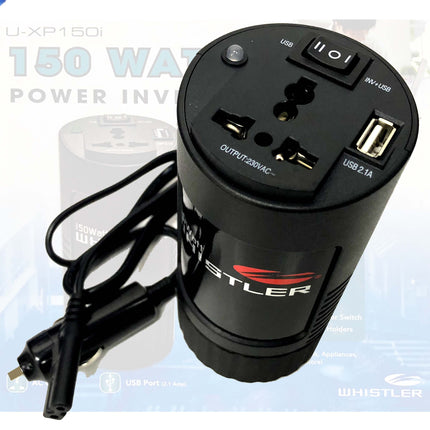 Compact 150W Car Caravan Power Inverter 12v 240v AC DC Sine Wave Can Cup Holder Size.