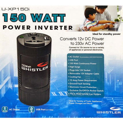 Compact 150W Car Caravan Power Inverter 12v 240v AC DC Sine Wave Can Cup Holder Size.