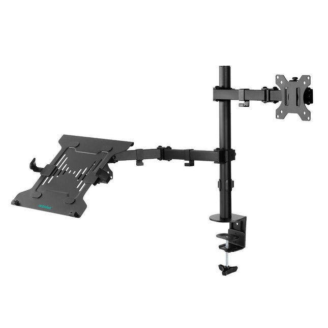 activiva Dual-Screen Articulating Monitor Arm with Interchangeable Laptop Holder.